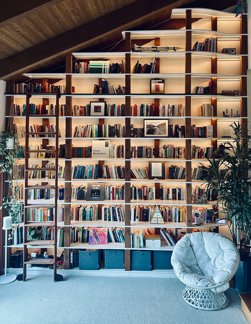 Grace's bookshelf filled with books