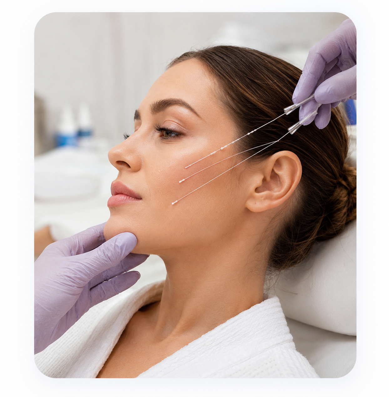 Thread lift treatment session