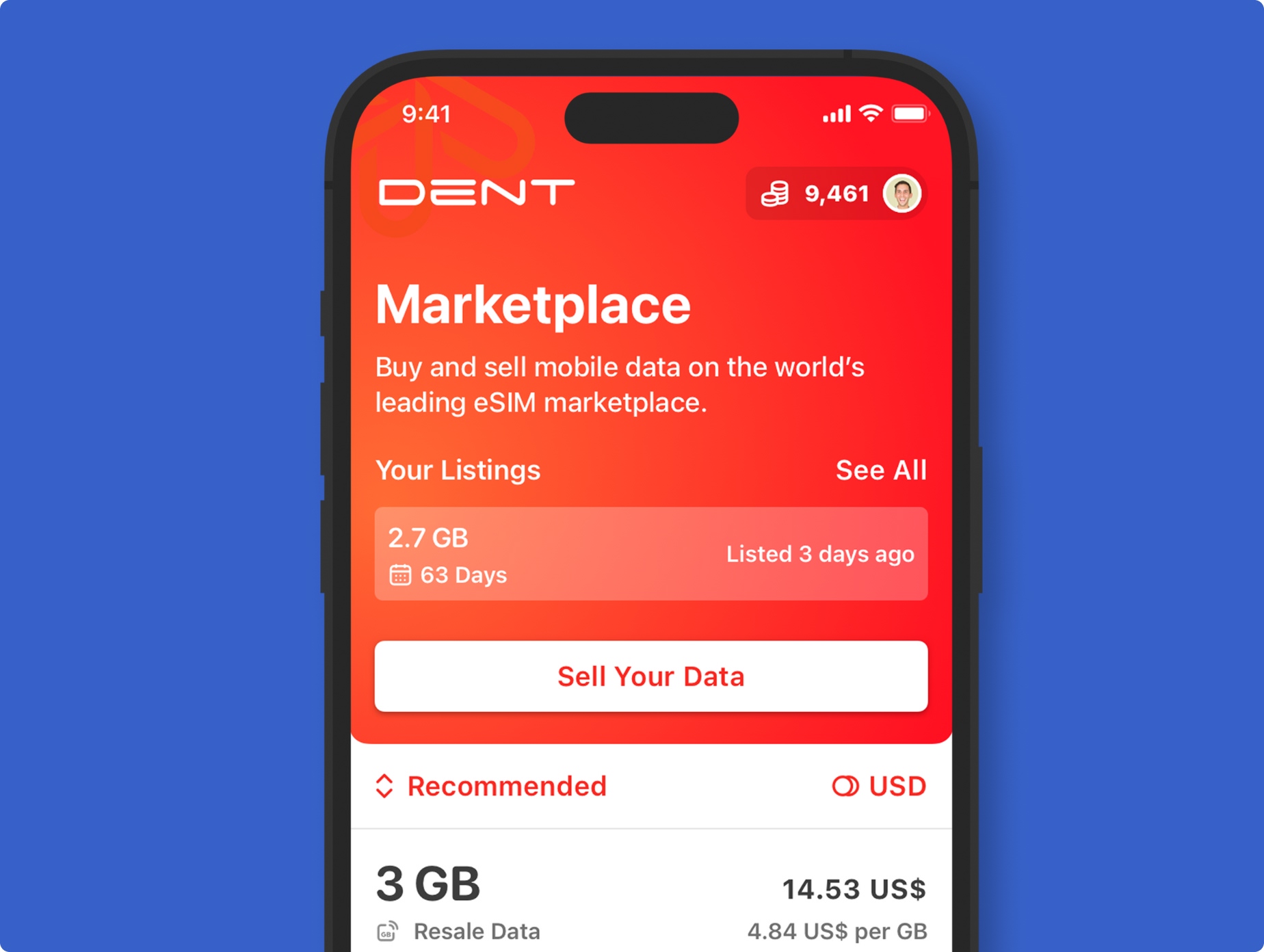 eSIM per DENT-App auf Smartphone