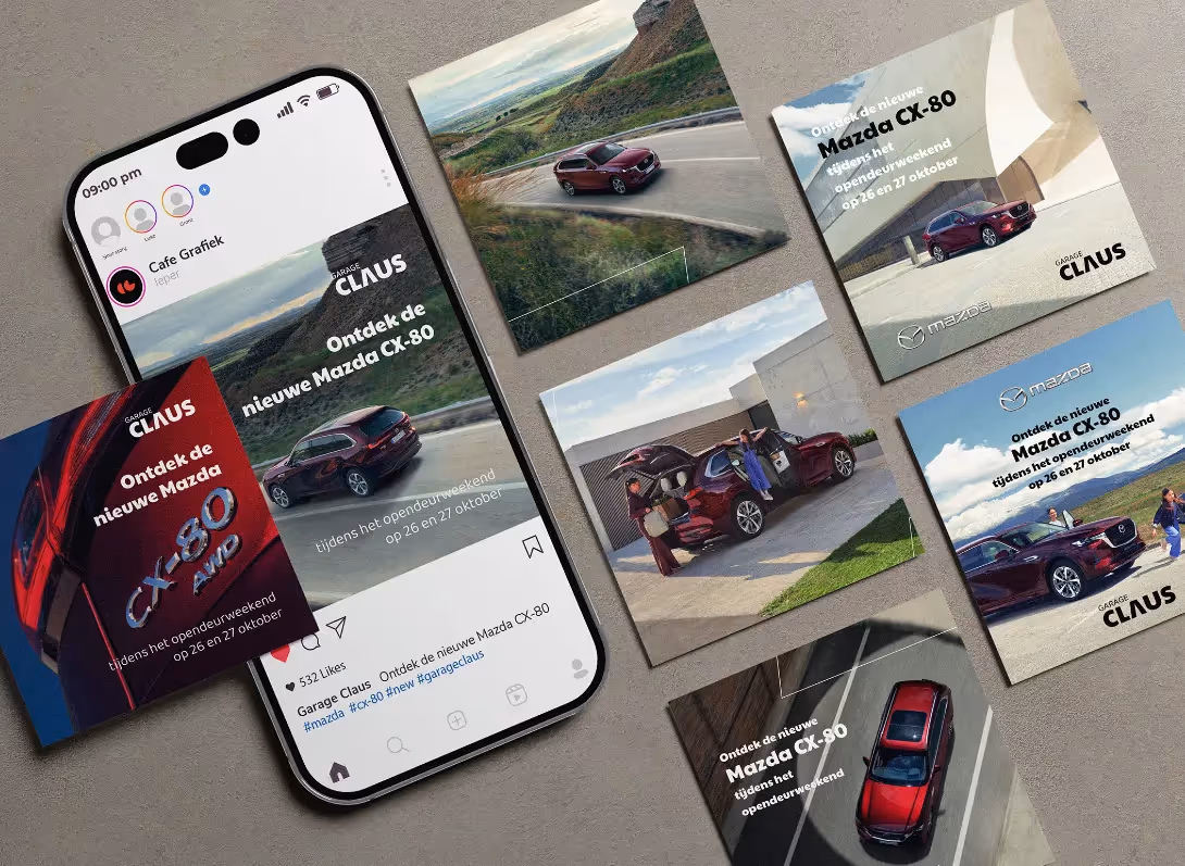 graphic design heading left image right with icon