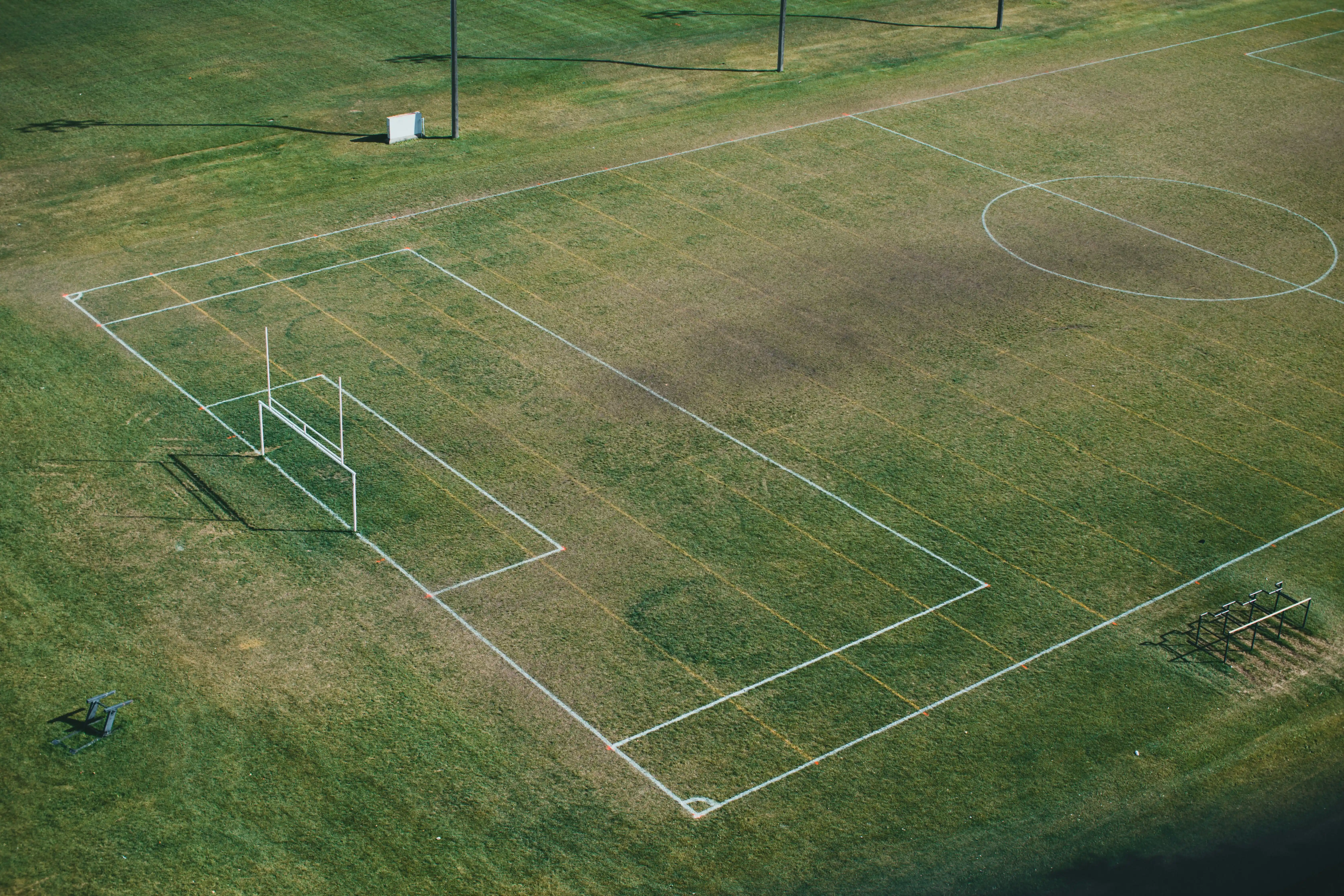 Fußballfeld aus Vogelperspektive