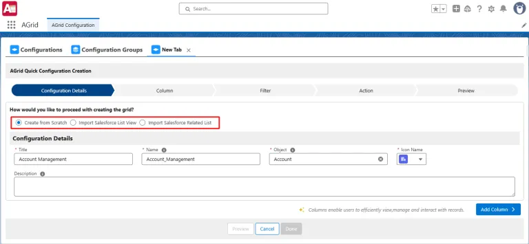 Enhance Configuration Creation Types