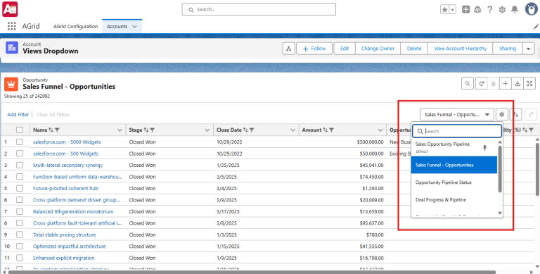 Search Bar in Listviews Dropdown