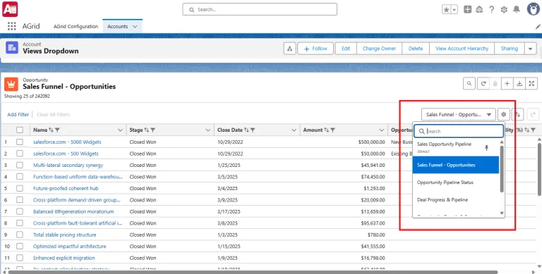 Search Bar in Listviews Dropdown