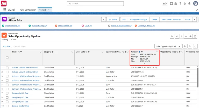 Currency ISO Code in Summary Cell
