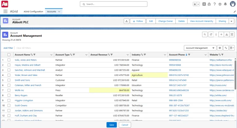 Save Changes in AGrid