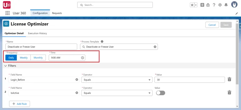 Schedule license optimizations