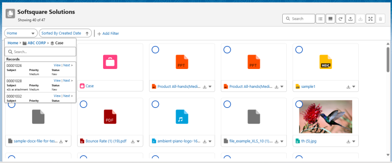 Hierarchial folder structure for files