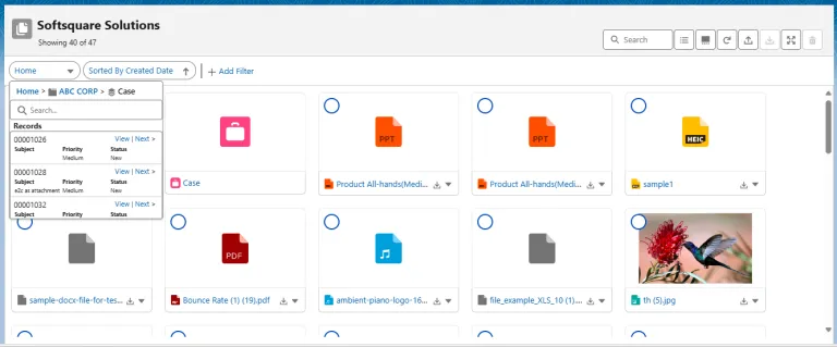 Hierarchial folder structure for files