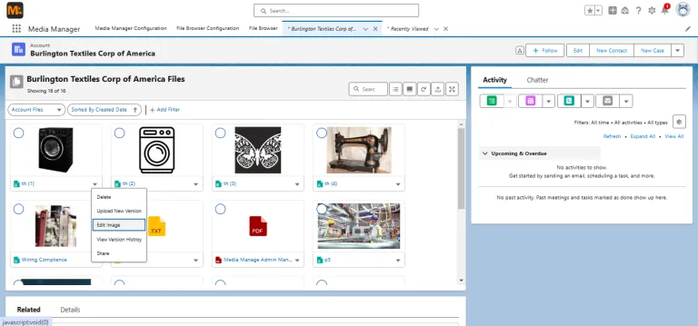File Row Action in Media Manager
