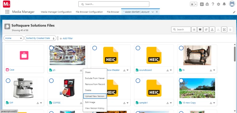 Row Action to Upload a New Version