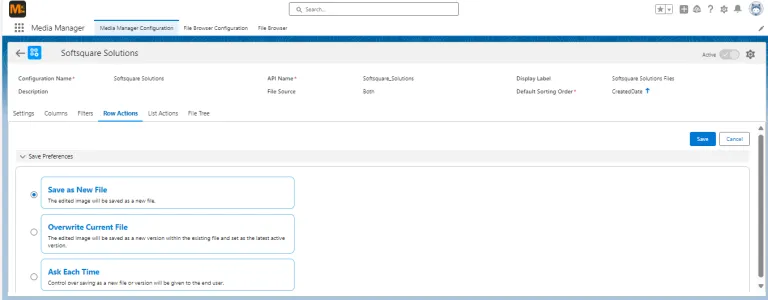 Set Preference Save Options in Edit Image