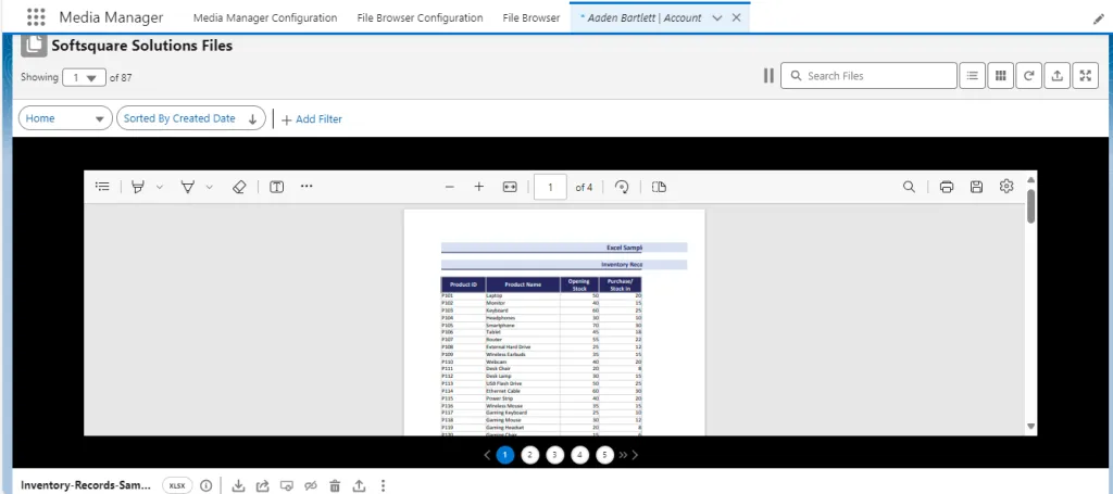 Preview files of different type - Excel