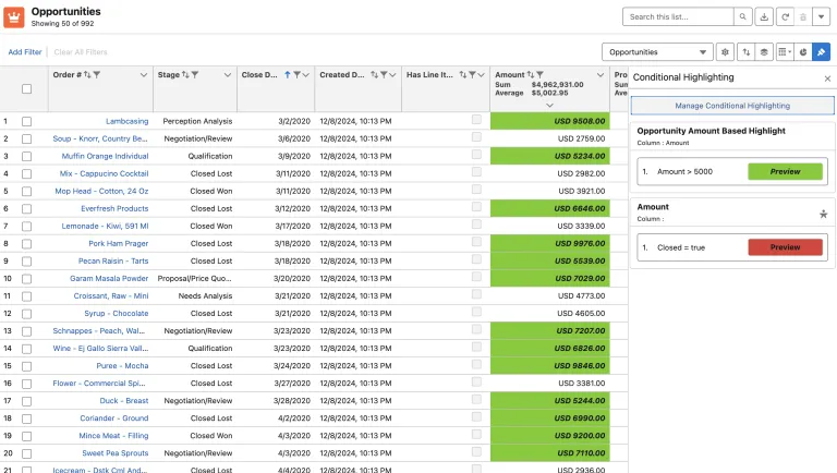 View Conditional Highlighting rules