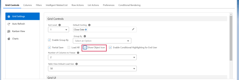 Enable Show Object Icon