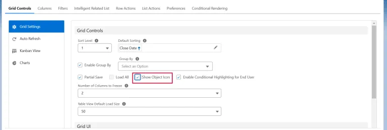 Enable Show Object Icon