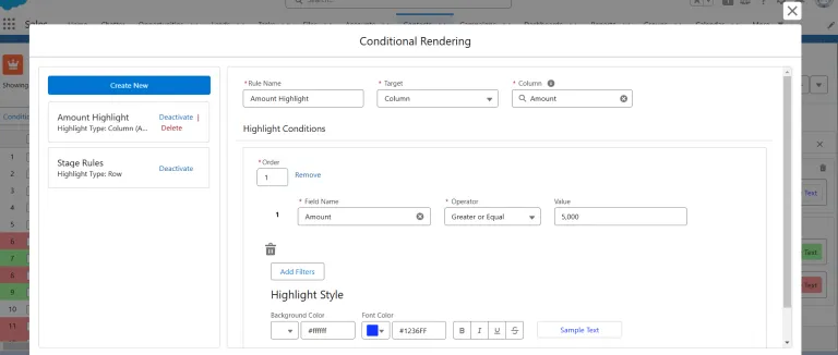 Setup Conditional Formating - End User side