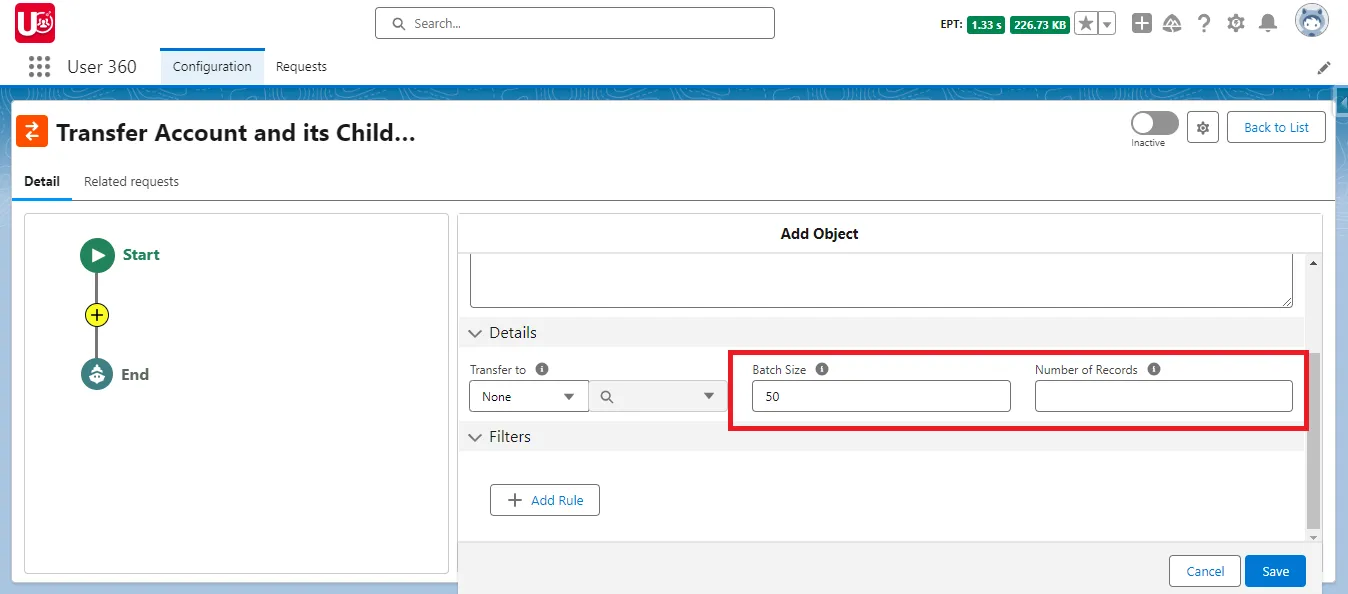 Setup Batch Size and Record Number