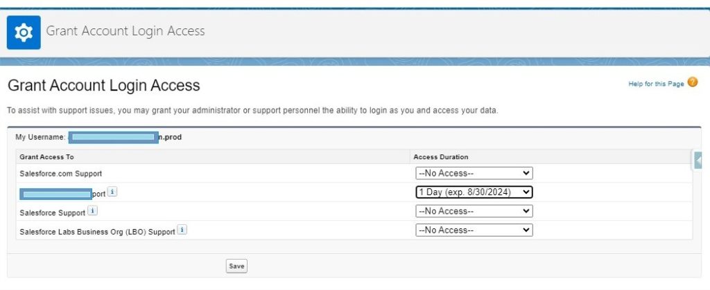 Grant login access