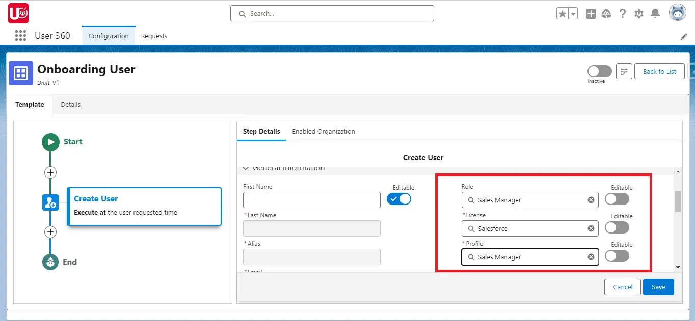 Update General Information in the Process Template