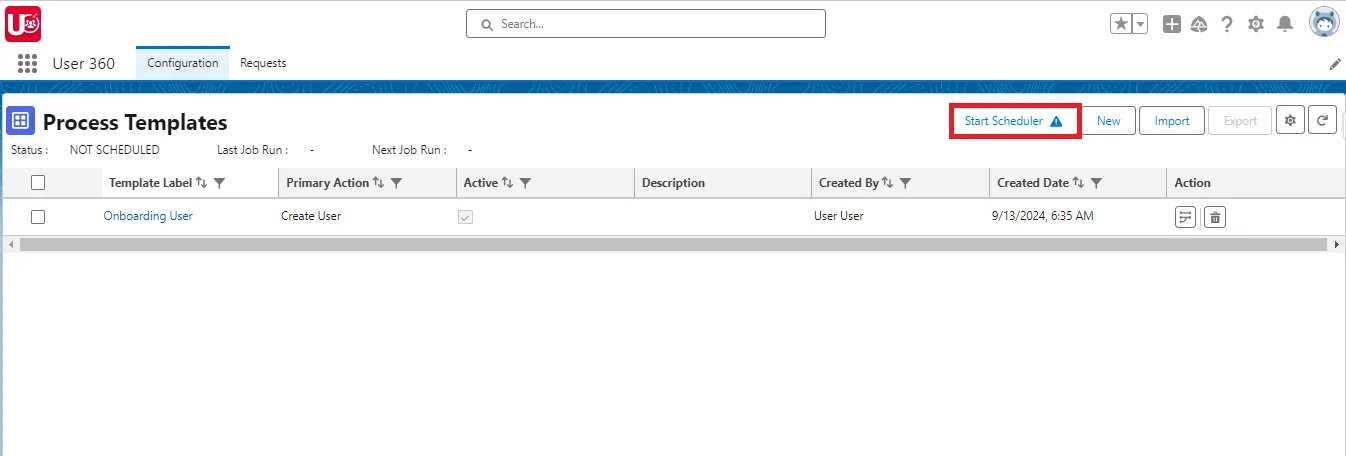 Enable Start Scheduler button