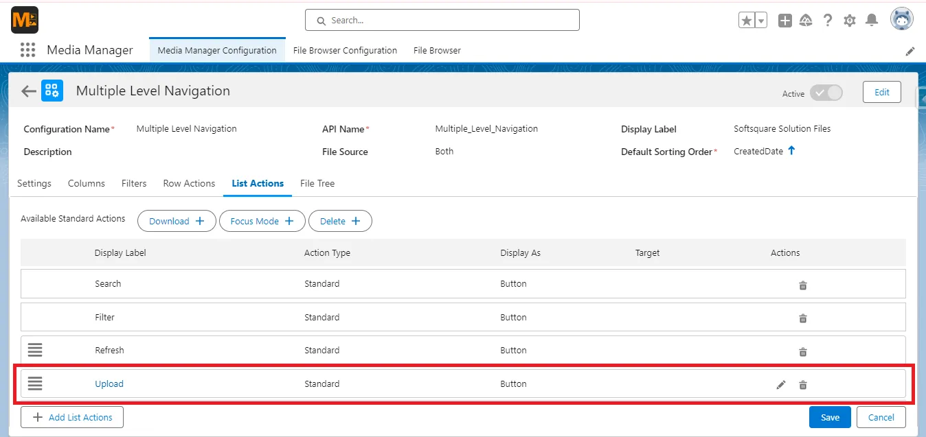 Control Uploads with List Actions