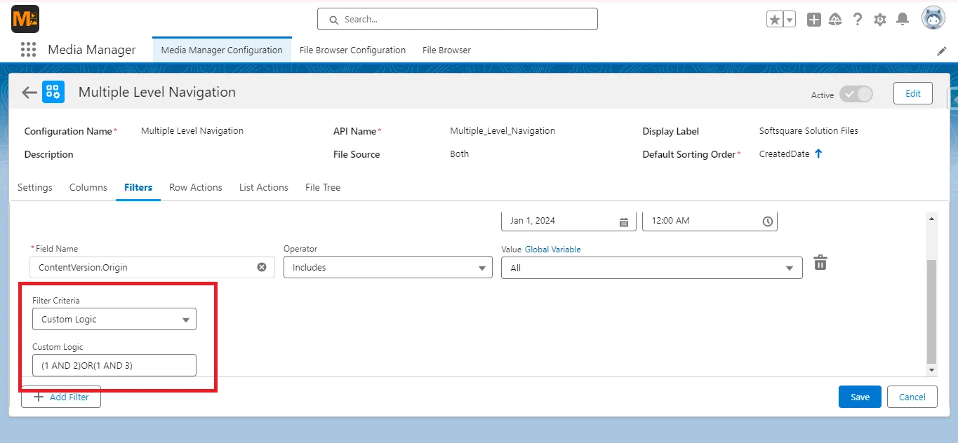 Custom Logic in Filters