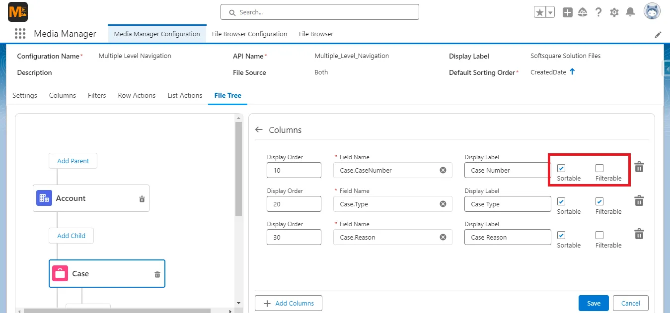 File Tree - Sortable and Filterable Options