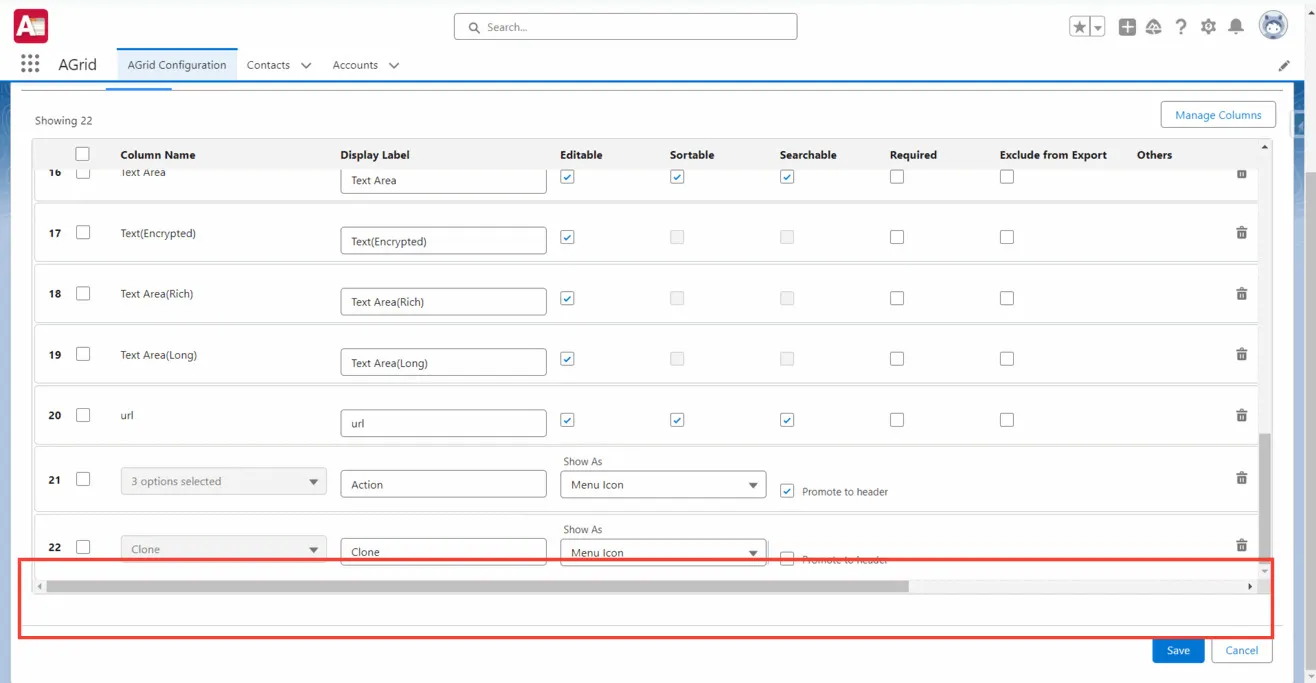Configure Clone Action in Configuration page