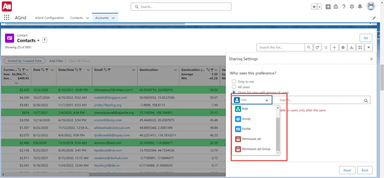 Sharing AGrid to Permission Sets and Permission Set Group