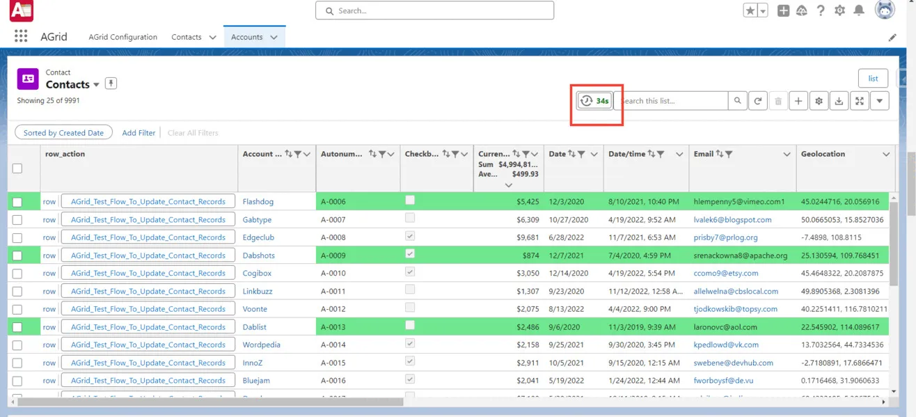 Automatically refresh AGrid at set intervals