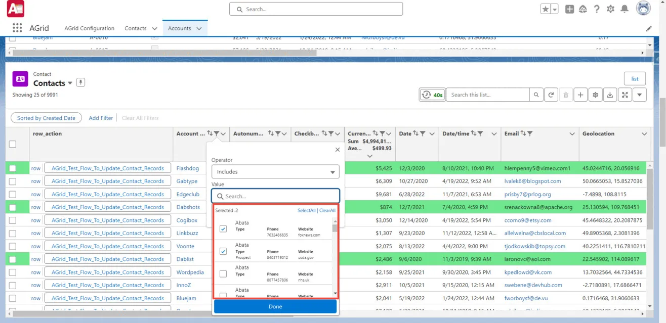 Multi select support in lookup fields