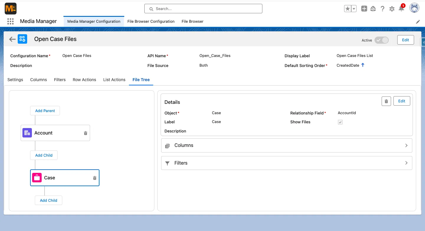 File Tree Setup in Media Manager