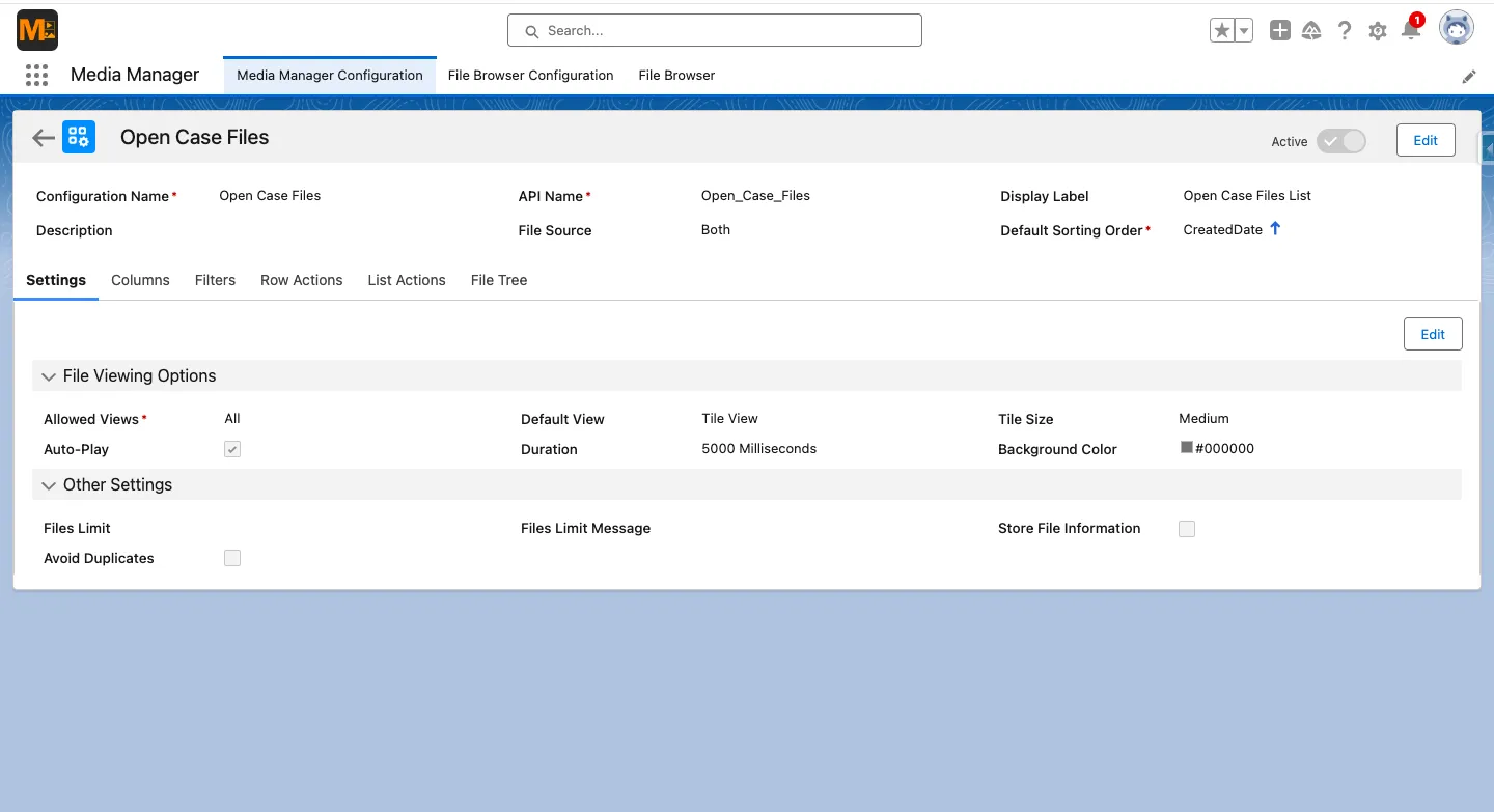 Media Manager Configuartion UI Revamp