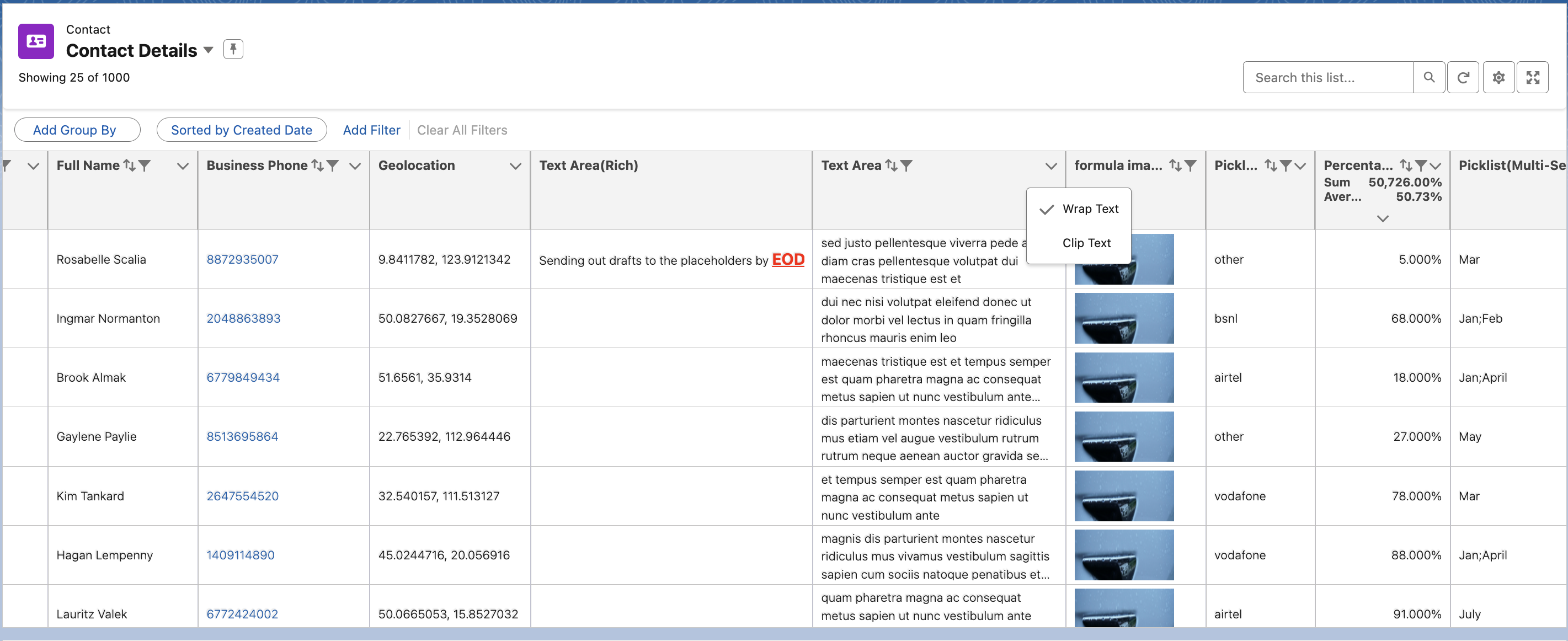 Wrapping Columns in AGrid List view