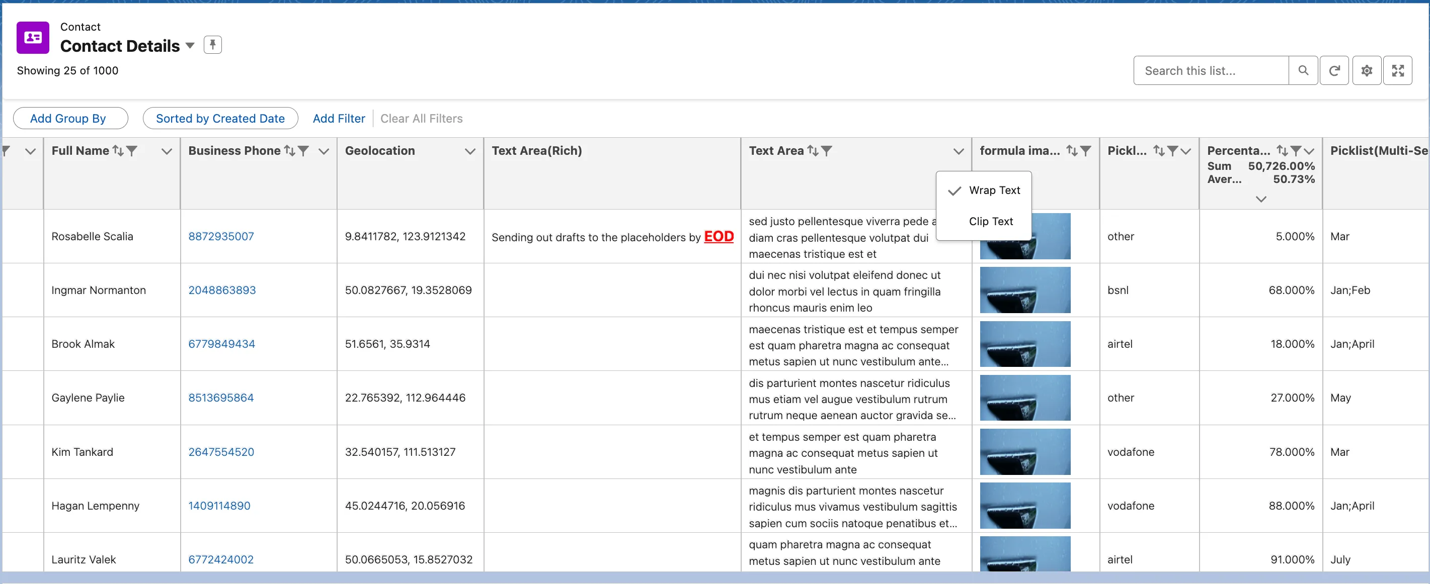 Wrapping Columns in AGrid List view