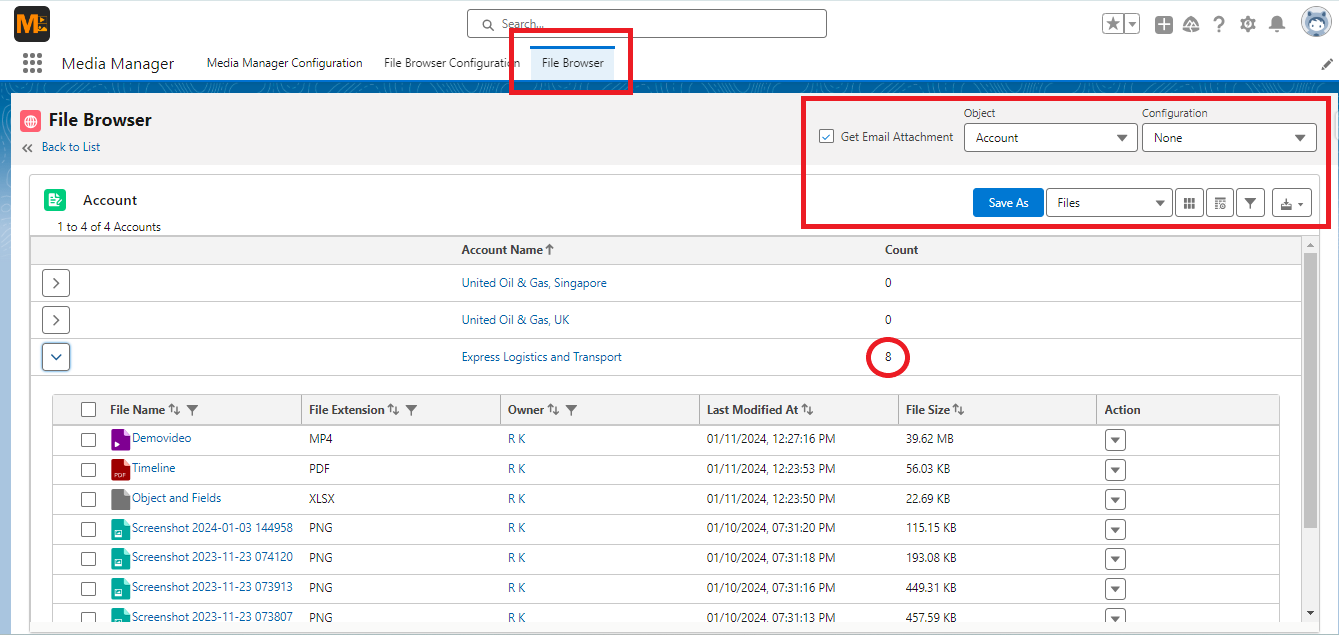 File Browser Feature in Media Manager