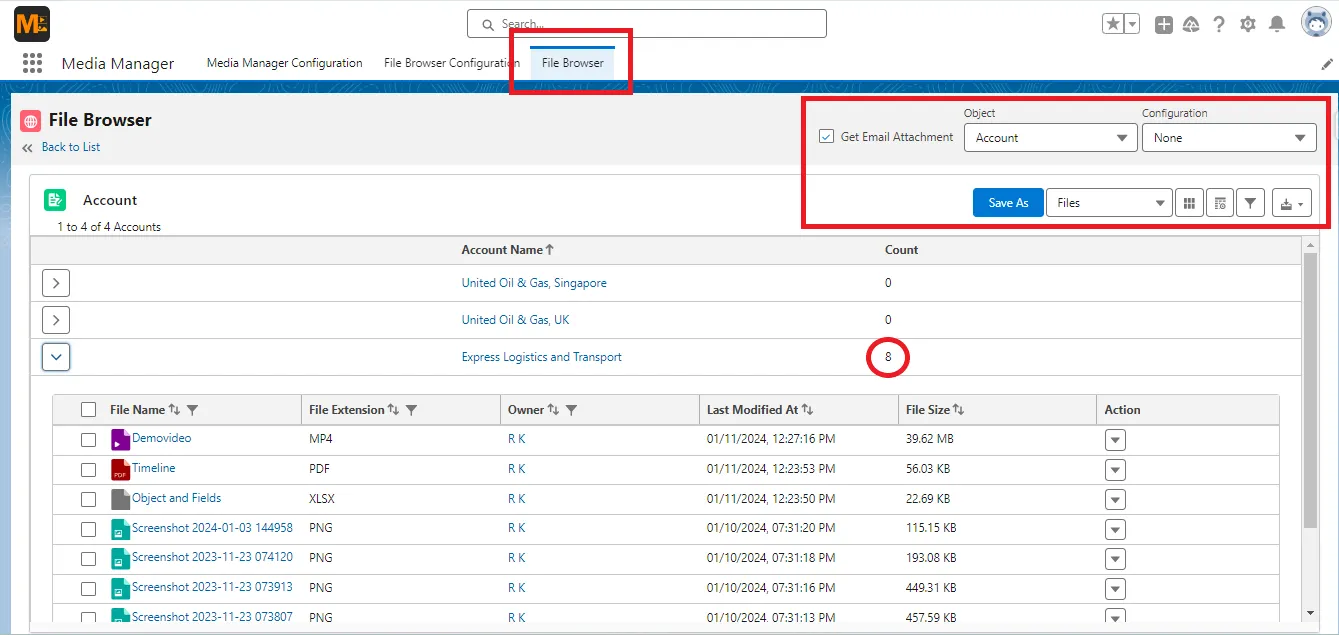 File Browser Feature in Media Manager