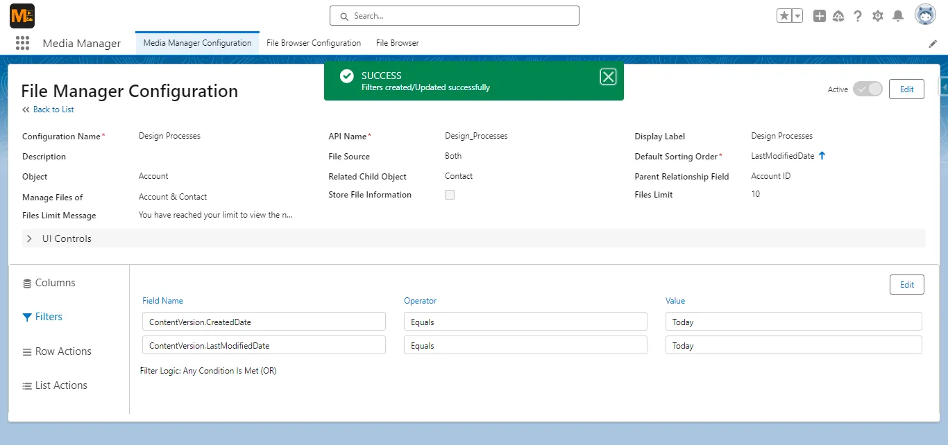 How the filter Options can be viewed