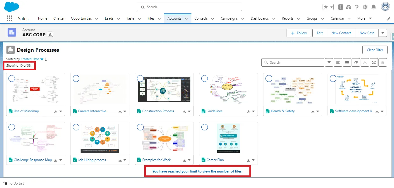 Viewing files based on Setup File Limit