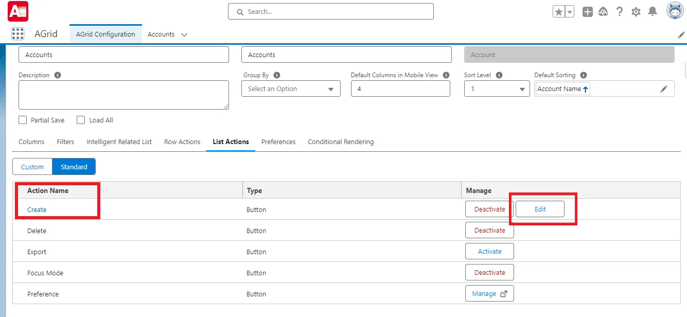 Editting "Create" action to setup Default values