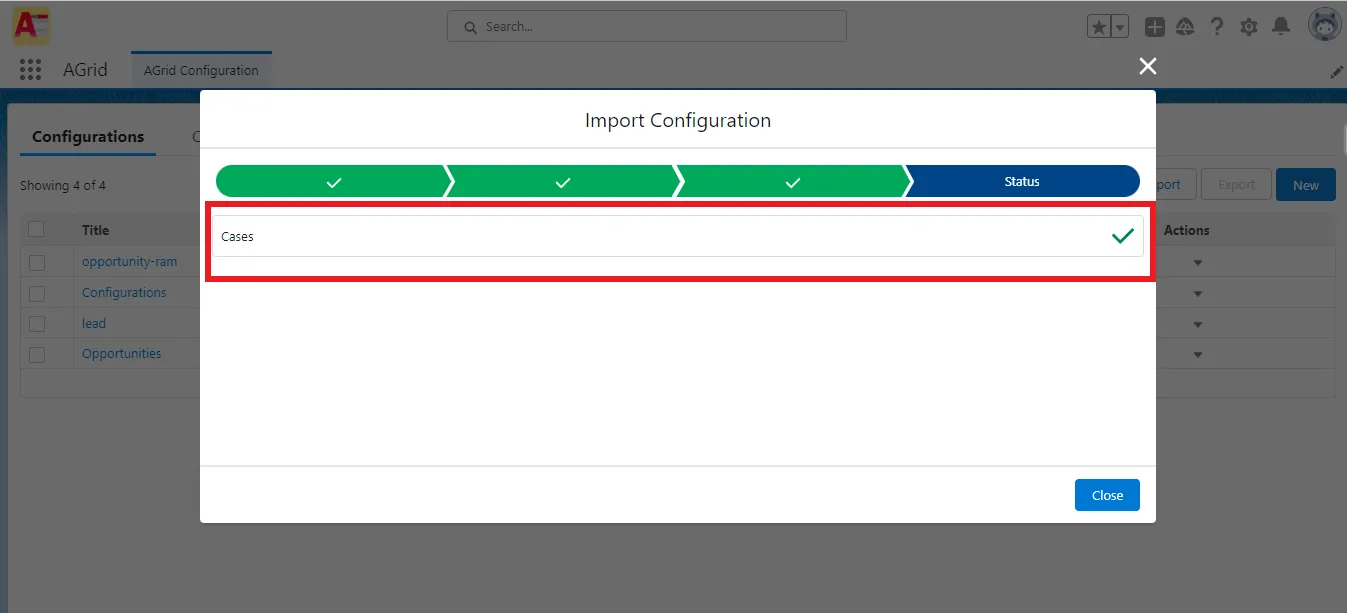 AGrid Configurations Imported