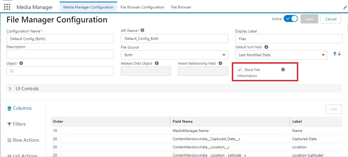 Media Manager - Checkbox to capture Media Details
