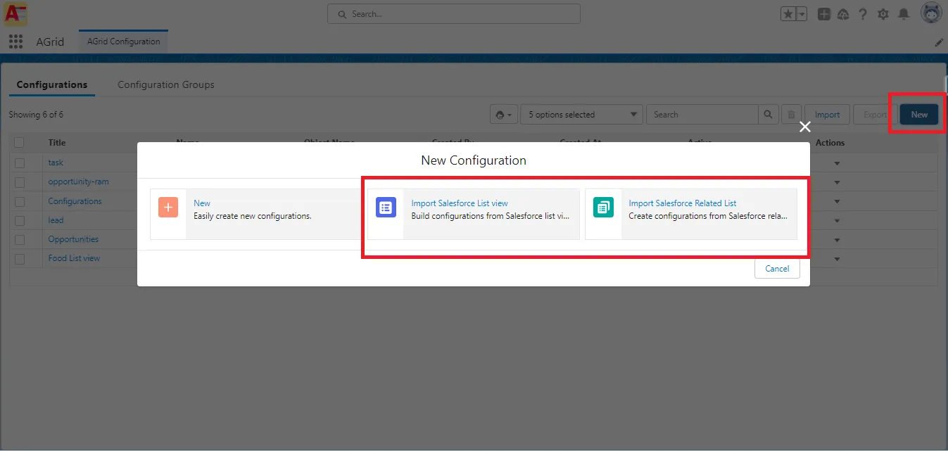 AGrid - Importing Lists