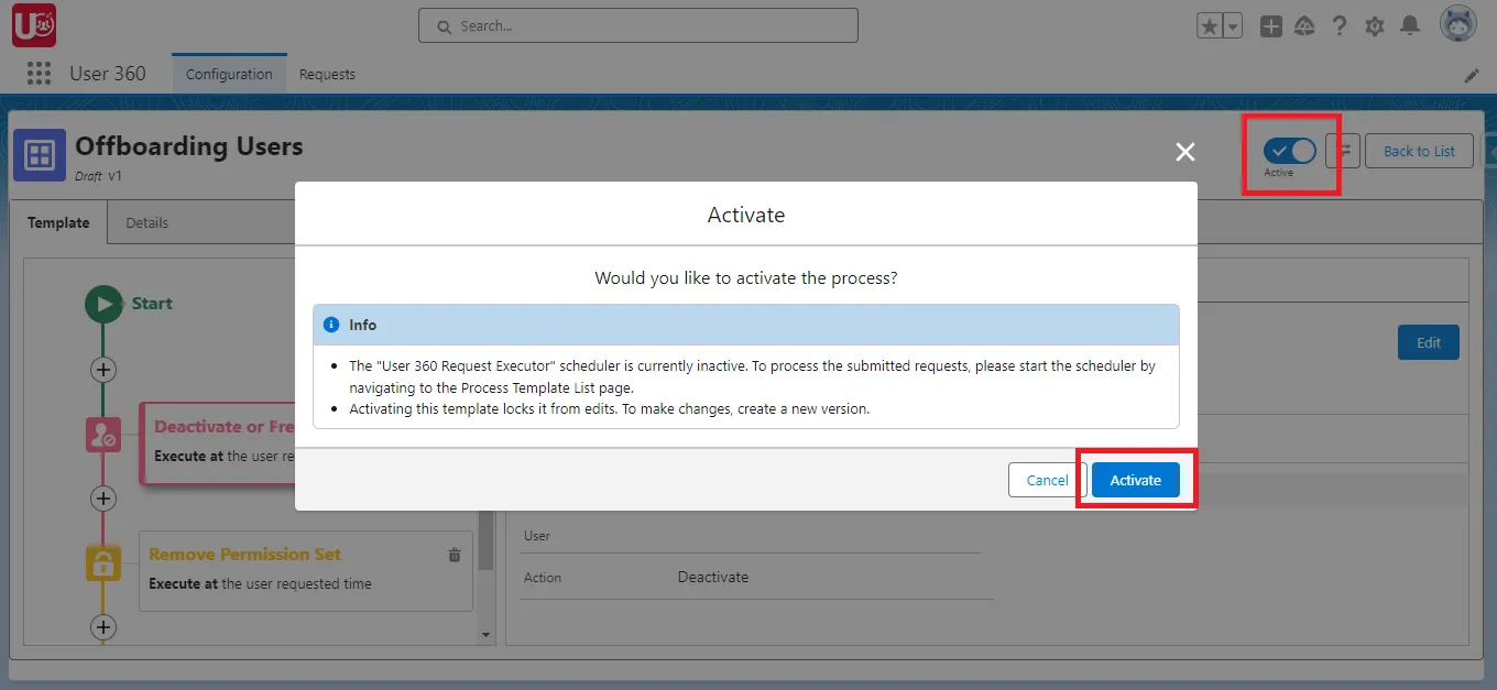 Activate the Offboarding template