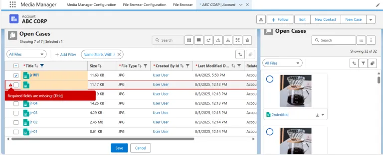 Partial Save of information