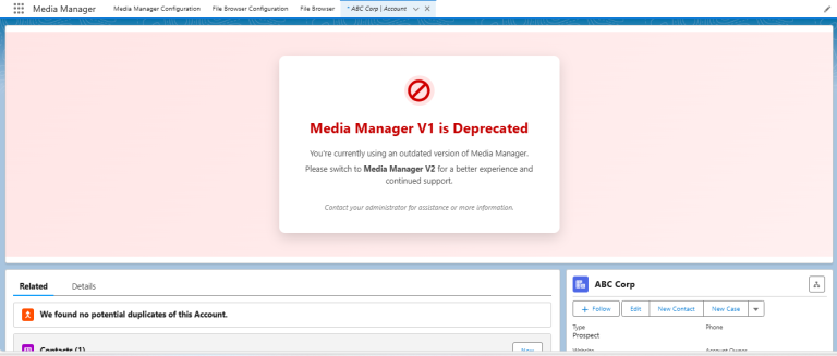 Error Message when V1 is used