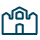 Icon of a castle with two towers and an arched doorway.