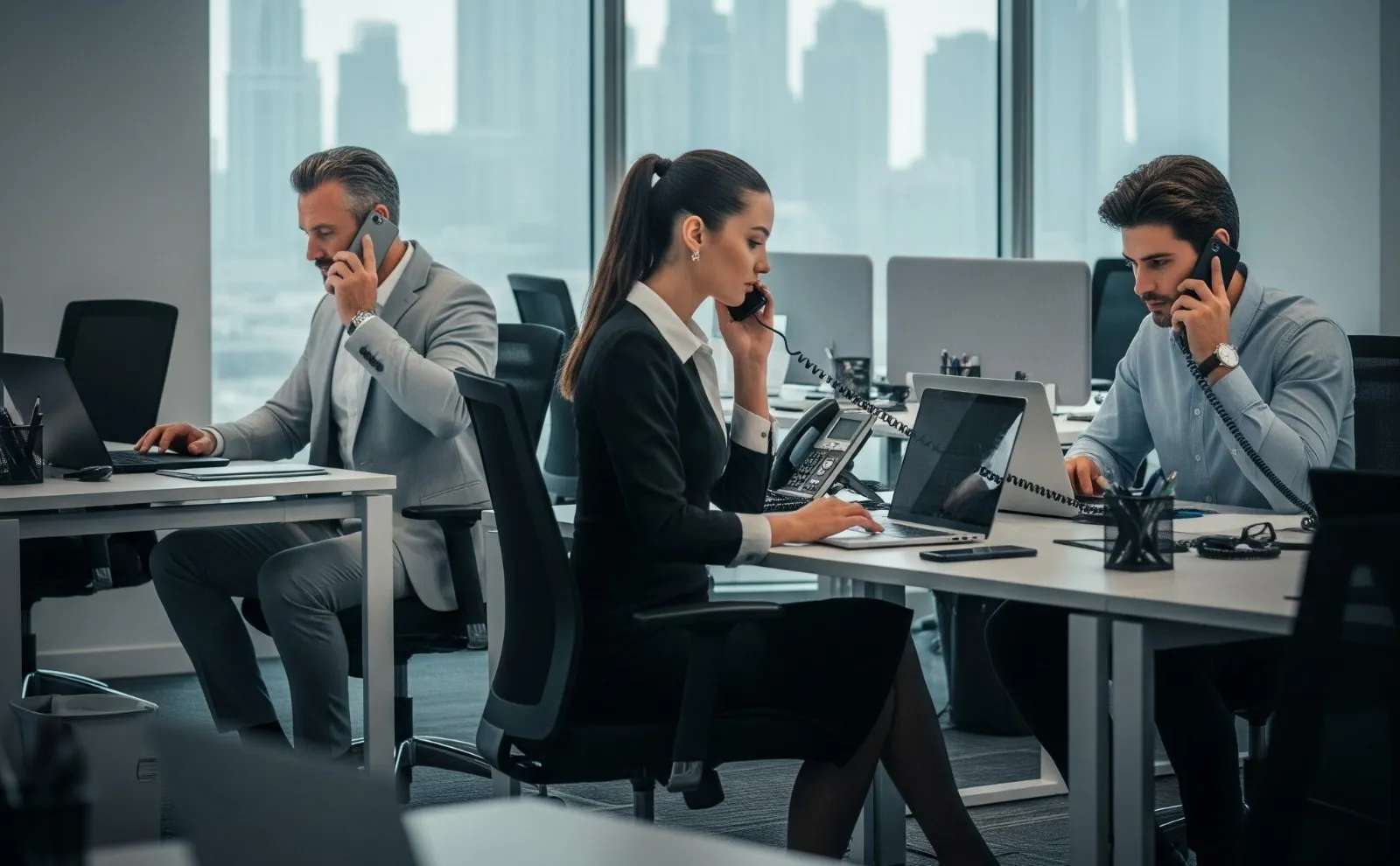 image of a call center
