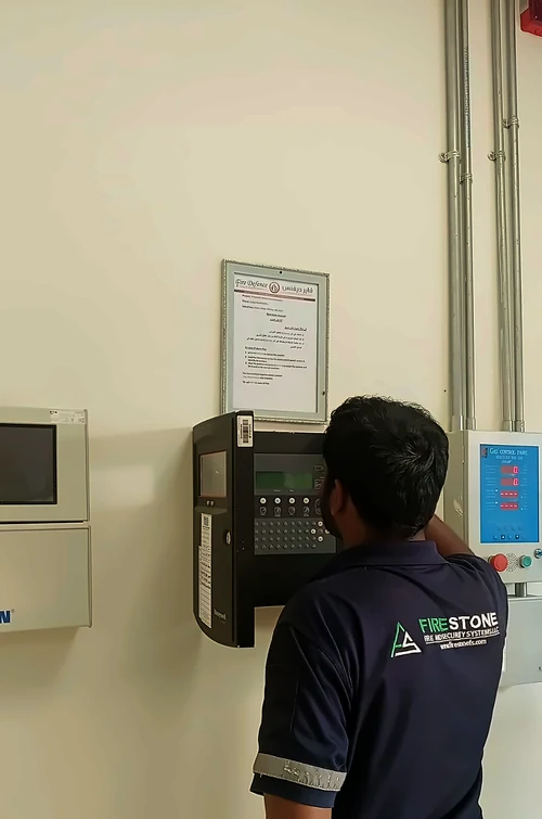 Fire alarm panel inspection, Sharjah